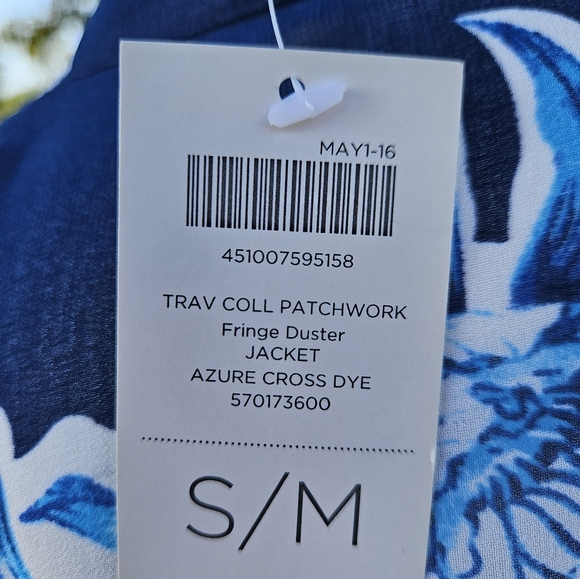 Chico's Patchwork Fringe Duster Travelers Collection - Picture 7 of 11